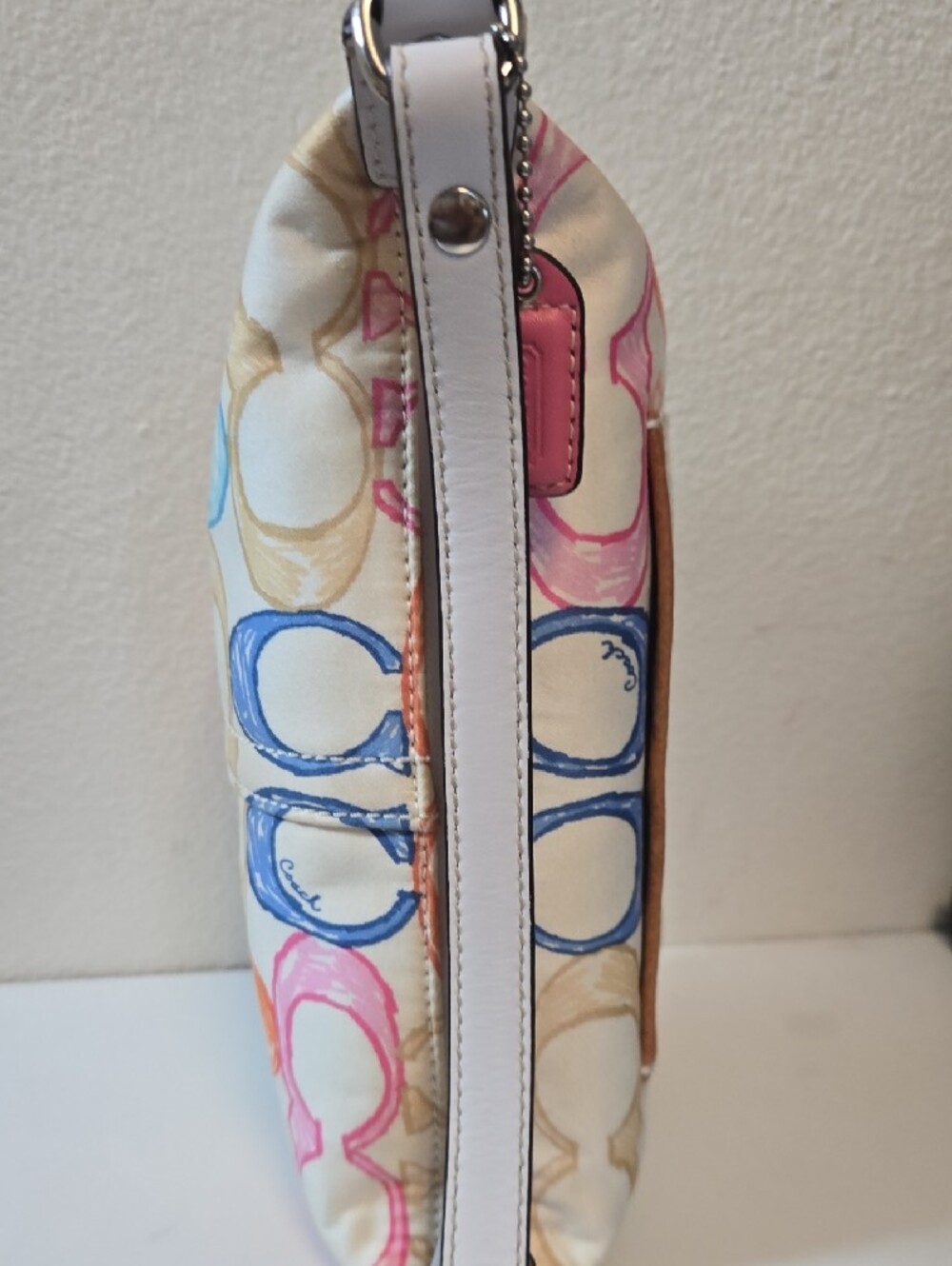 Vintage Coach Scribble Multicolor Signature Canvas Shoulder Bag - Picture 8 of 9